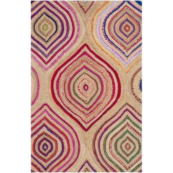 Safavieh Cape Cod Hand Woven Medium Rectangle Rugs, Natural and Multi Color - 5 x 8 ft. CAP601A-5 - main